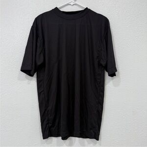 PAVO by Lastrada | Men's Black Ribbed Textured Knit Tee - L (16/18)